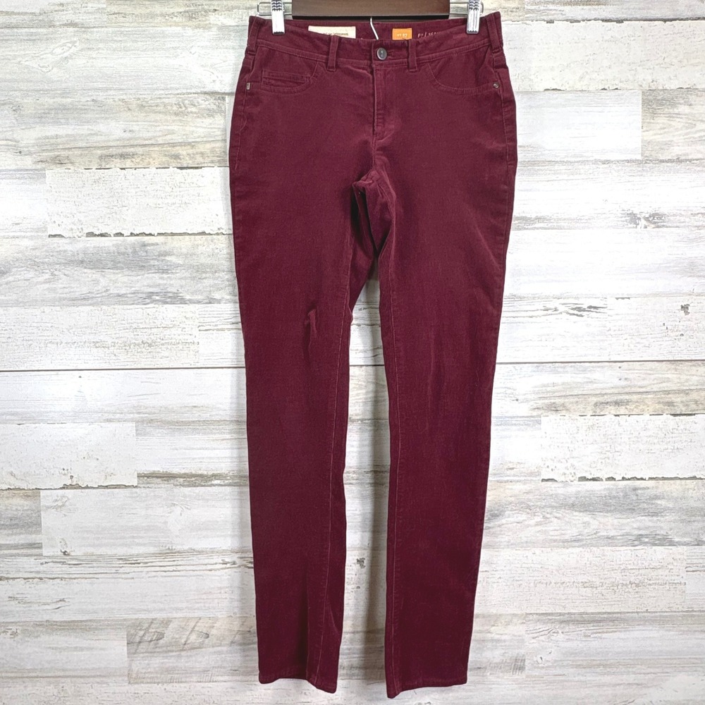 Pilcro and the Letterpress Corduroy Pants Skinny Burgundy Size 28 Serif Fit‎